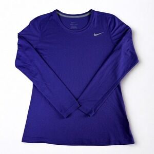 Nike Dri-Fit Long Sleeve Performance Shirt Womens M Purple Casual Running Top